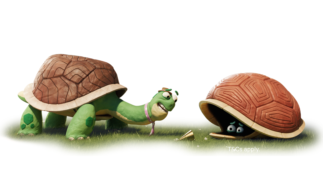 Gary talking to a friend hiding in their shell