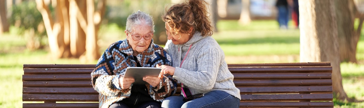 helper with elderly woman